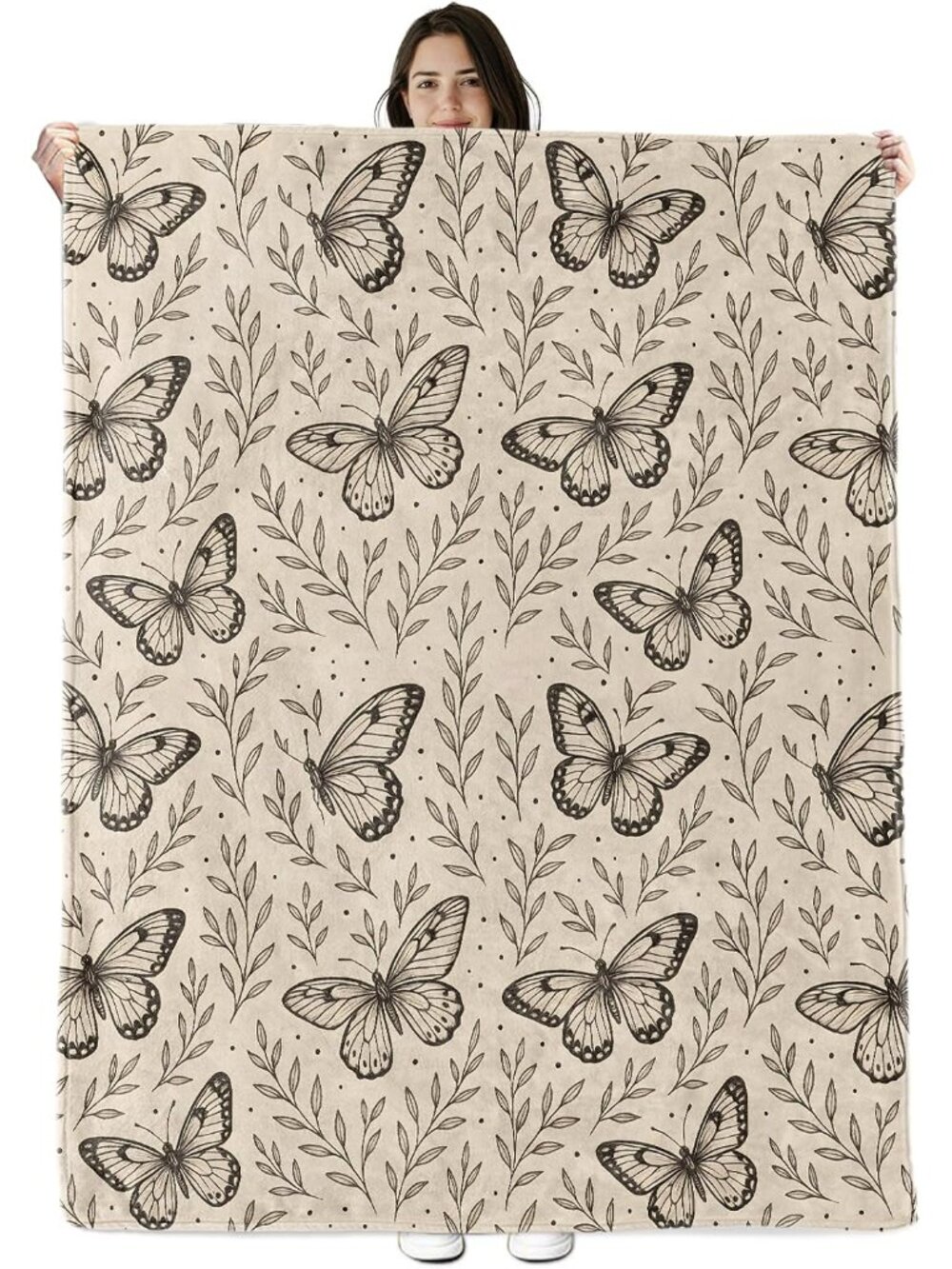 Butterfly Blanket Gifts for Boys Girls Kids, Vintage Botanical Insect Warm Soft